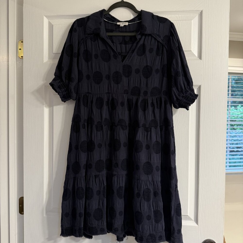 Umgee Navy Swiss Dot Dress